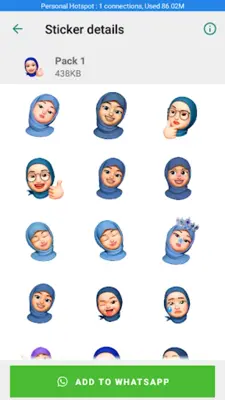 Memoji Hijab Stickers android App screenshot 1