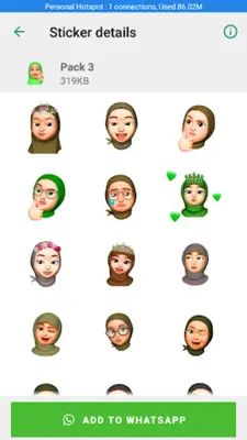 Memoji Hijab Stickers android App screenshot 2